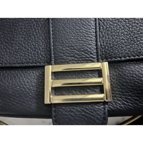 Divina Firenze Italian Leather Abbi  Black Crossbody/Shoulder Flap Bag Purse - Picture 4 of 10
